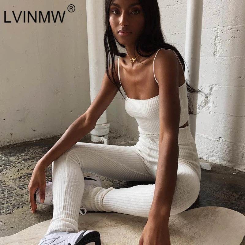 LVINMW однотонные трикотажные обтягивающие штаны с высокой талией и оборками в