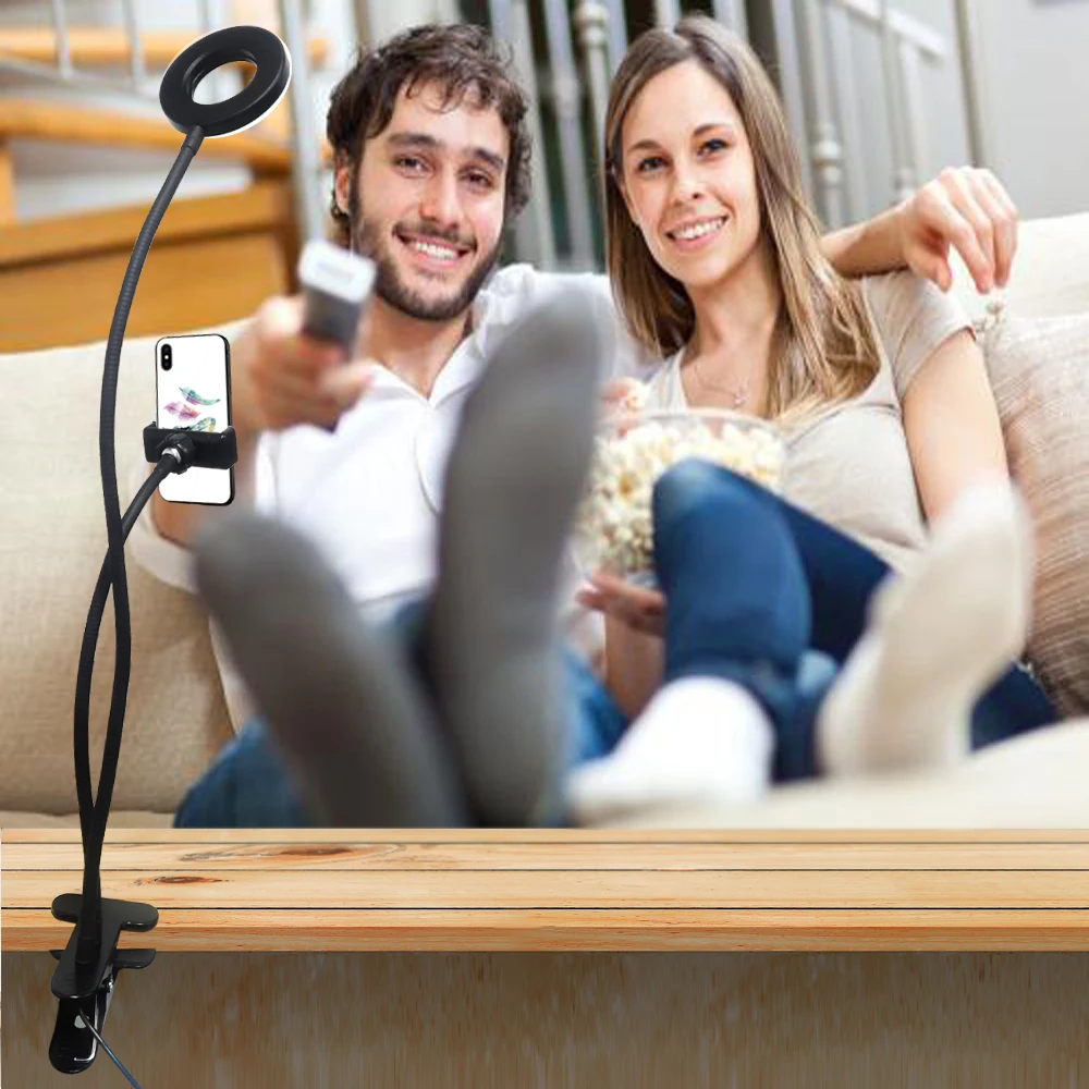 Светодиодный кольцевой светильник SAMTIAN для селфи регулируемая настольная лампа