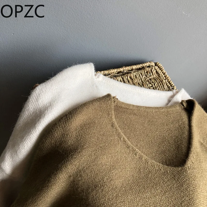 OPZC Осень Новый 2018 ветер мягкий v-образным вырезом с длинными рукавами вязаный
