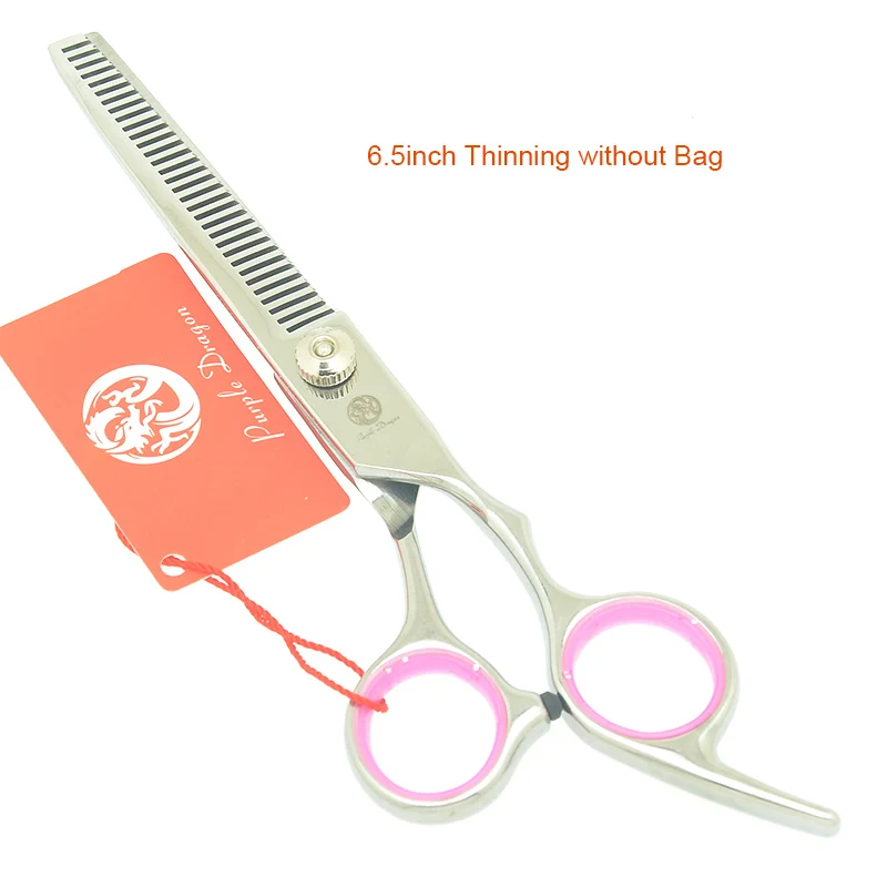 LZS0756 no Bag Purple Dragon 7.0" Dog Grooming Scissors Stainless Steel Pet Straight Curved Cutting Thinning Shears Dog Hair Trimmer LZS0754 - Цвет: LZS0756 no Bag
