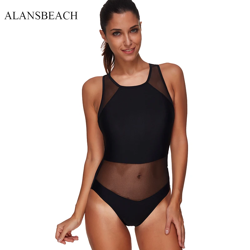 ALANSBEACH Для женщин профессиональный спорт треугольные купальник Одна деталь