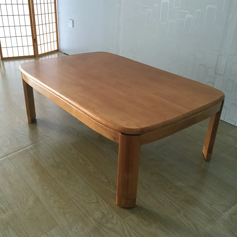 Японский журнальный столик Kotatsu прямоугольный 120 см Натуральная отделка мебель