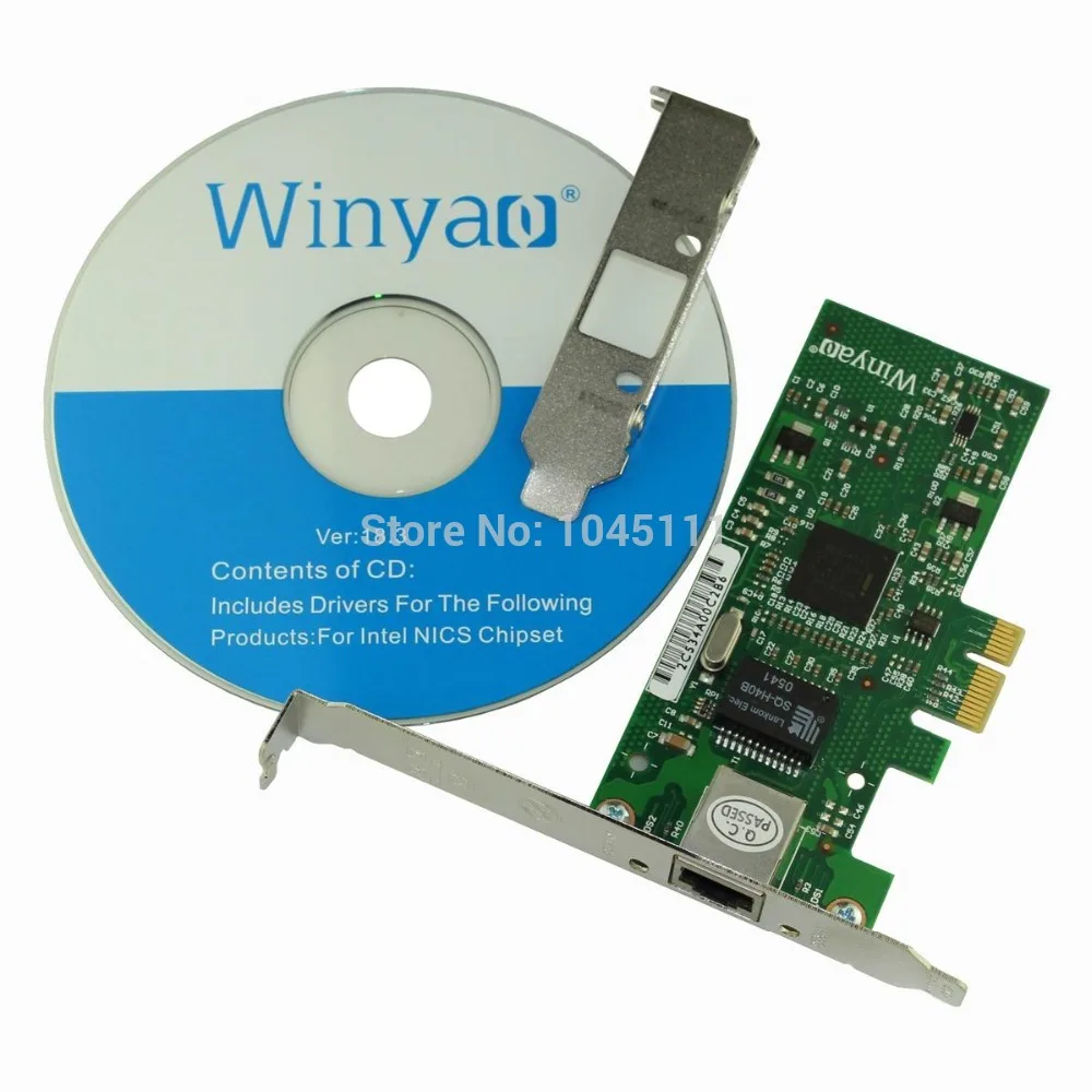 Сетевой адаптер Winyao WY573T PCI E X1 RJ45 Gigabit LAN Ethernet NIC для настольного компьютера intel82573 1000