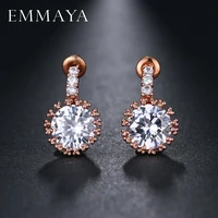 emmaya fashion style cubic zirconia wedding stud earrings rose gold color fashion brand cz stone jewelry wholesale for women