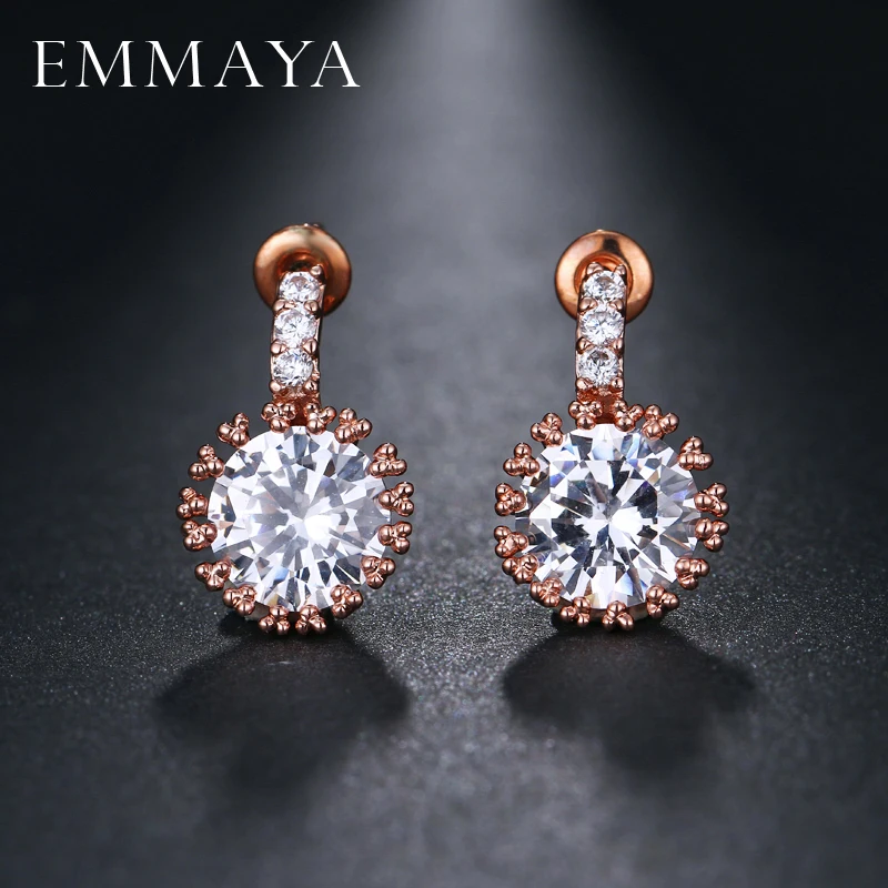 Серьги гвоздики EMMAYA с фианитами женские свадебные ювелирные украшения для ушей