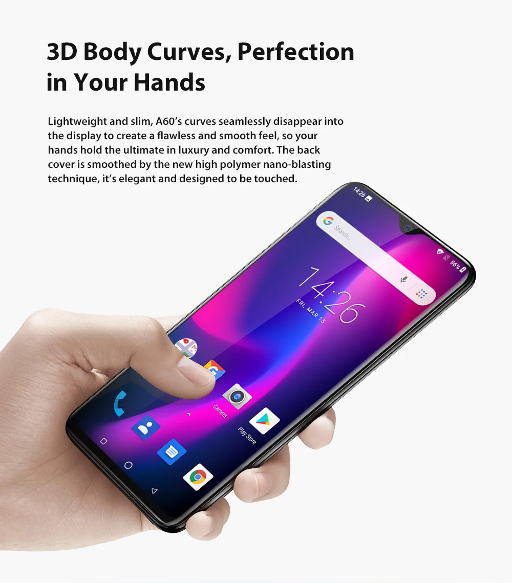 Blackview A60 6,1 дюймов в виде капли воды, Экран мобильный телефон Android 8,1 13MP 16 GB сотовые телефоны MT6580 Quad core 4080 мА/ч, 3g смартфон