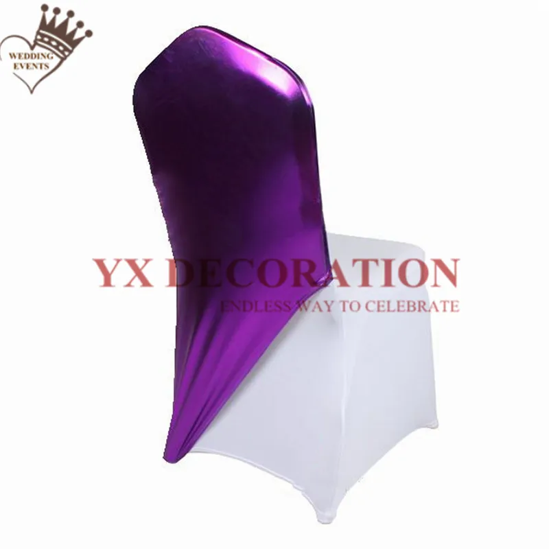 

Cheap Price Metalic Chair Cap Bronzing Chair Hood Fit For White Spandex Chair Cover Decoration