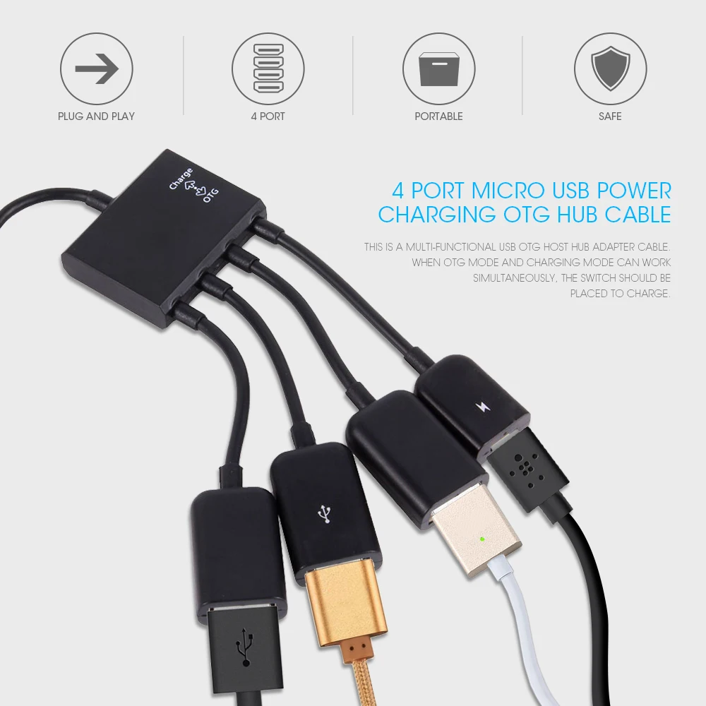 4 портовый usb концентратор otg адаптер для кабеля 3 1 type c USB 2 0 Для Sansumg Xiaomi Huawei|USB-хабы|