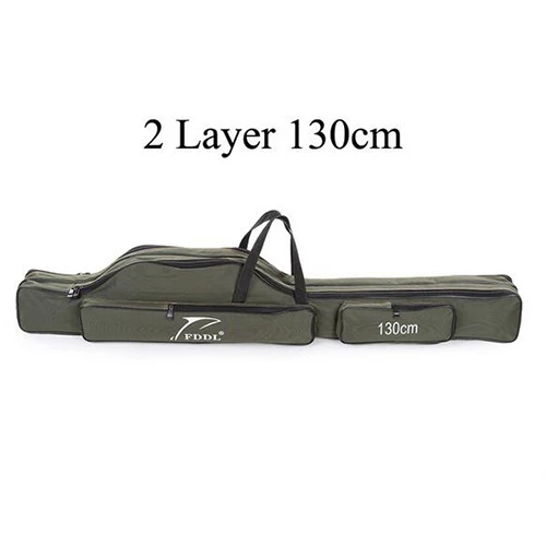 2 Layer 130cm Green Портативный Многофункциональный Рыбалка сумка Холст 110/120/130/150 см Удочка Слои - Цвет: 2 Layer 130cm Green