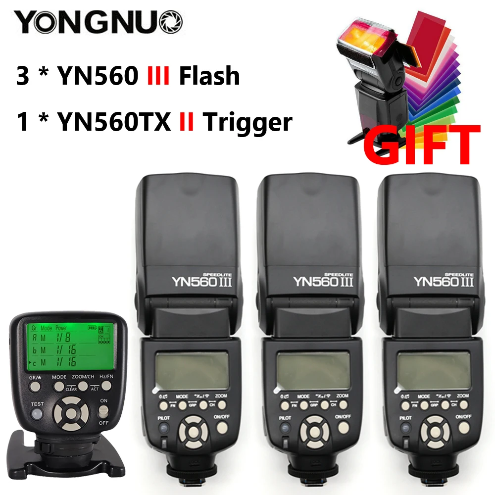 YONGNUO YN560 III YN560III YN 560III Вспышка Speedlite Speedlight x3 + 560TX YN560TX контроллер вспышки для Canon