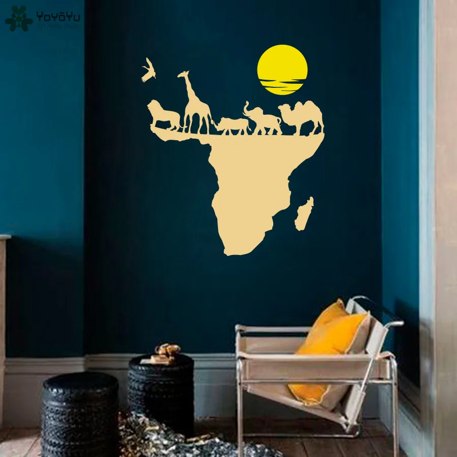 Карта мира Африки Настенная Наклейка современная мода виниловая наклейка на