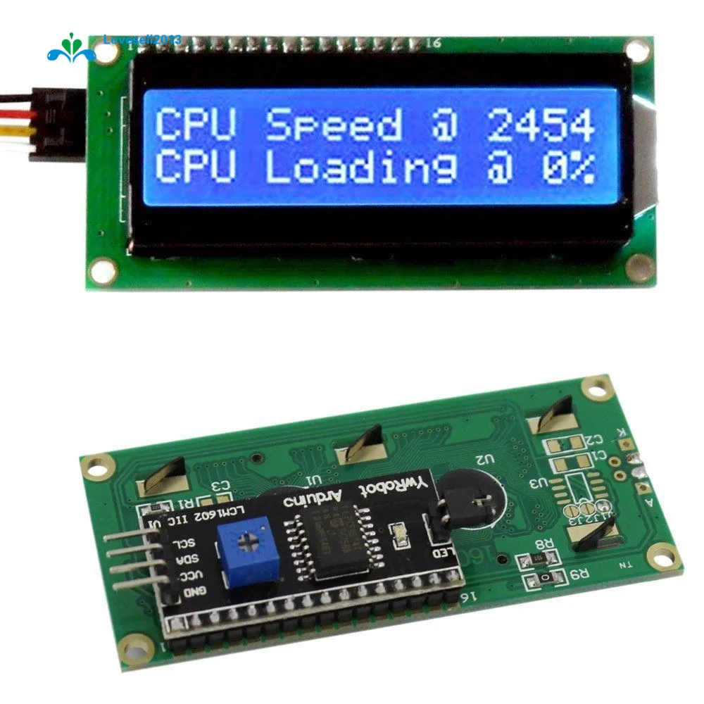 1Pcs Blue Display IIC I2C TWI SP I Serial Interface 1602 16X2 Character LCD Module | Электроника