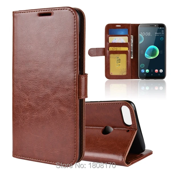 Сумка из кожи C-Ku Crazy Horse Wallet для HTC Desire 12 Plus Essential Phone PH-1 Wiko View 2 Pro с отделением для фотографий и подставкой для телефона 100шт.