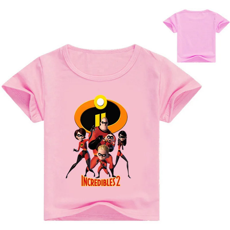 

The Incredibles 2 pure cotton t shirt for boys baby girls cartoon t-shirts 2018 summer children clothes 4 6 7 8 9 10 11 12 years