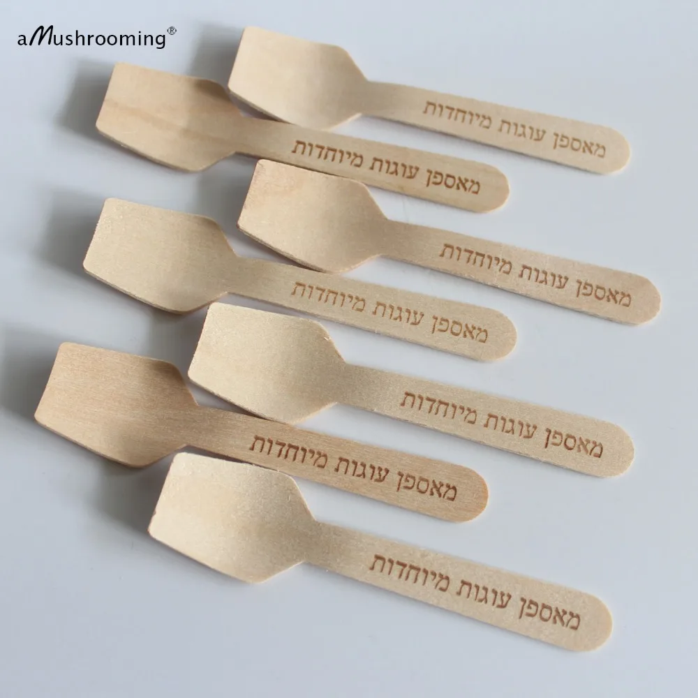 100pcs Personalized Wooden Stir Sticks Mini Spoons for Appetizers Parfatis Home Garden Candy Bar Buffet Table Decoration | Дом и сад