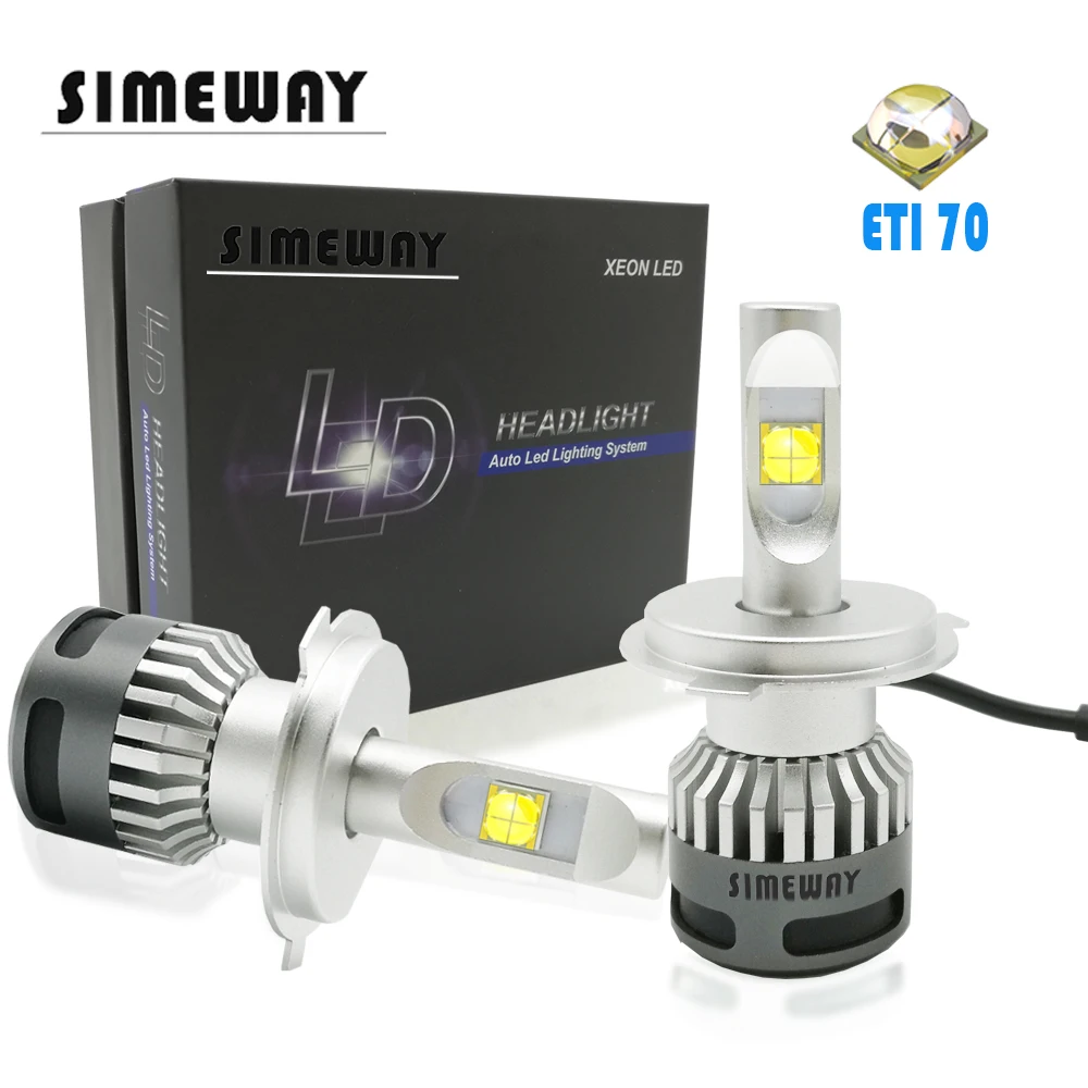 2 шт. светодиод turbo 9006 HB4 100 Вт 12000lm фары D1S D2S/R/H D4S H4 H7 h11/8/9 9005 hb3 H1 Светодиодная лампа E70