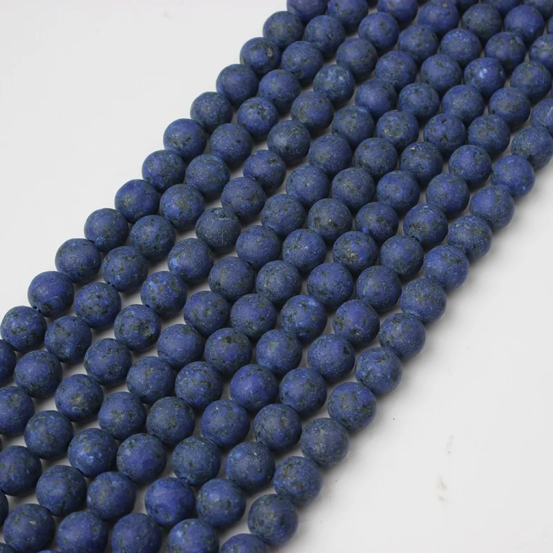 Бусины из натурального камня круглые бусины матового лазурита для изготовления