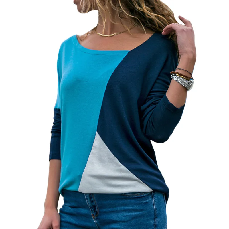 Autumn Long Sleeve Blouse Women 2019 Casual Skew Collar Patchwork Shirt Slim Office Lady Blouses Basic Tops Black Tee Blusas 2XL