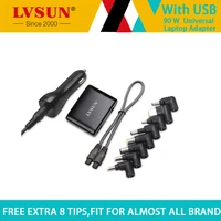 lvsun 90w ultra slim universal laptop power adapter dc notebook car charger for asus acer sasung lenovo hpcompaq ibm gateway