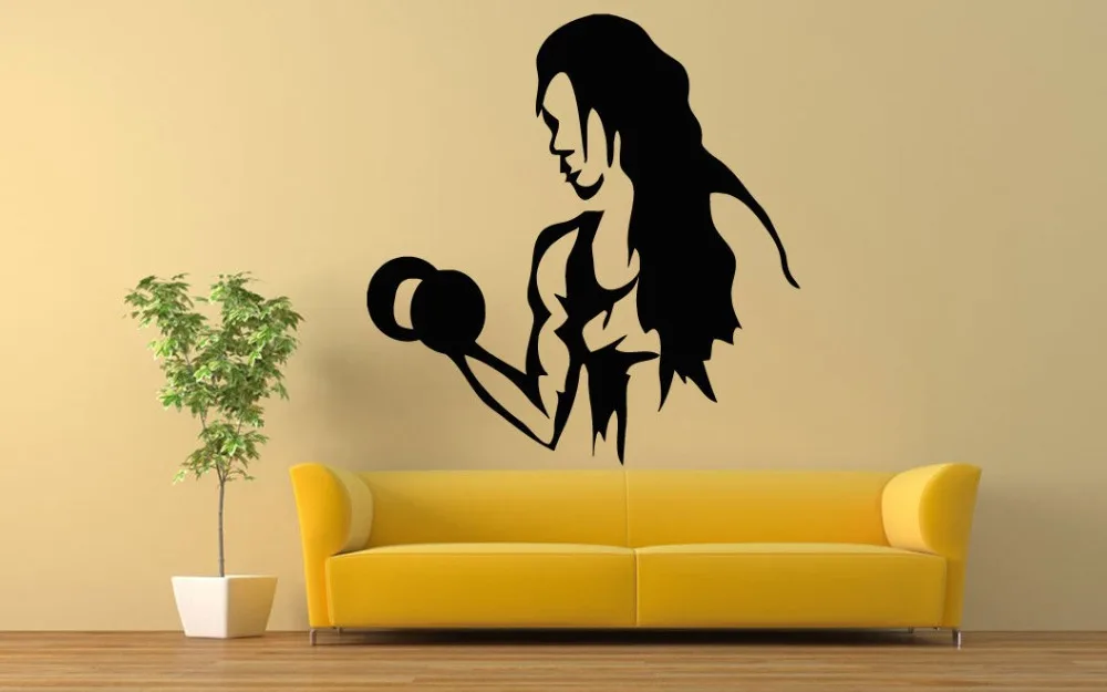 Наклейка на стену наклейка для спальни девушки тренировки фитнеса спортзала