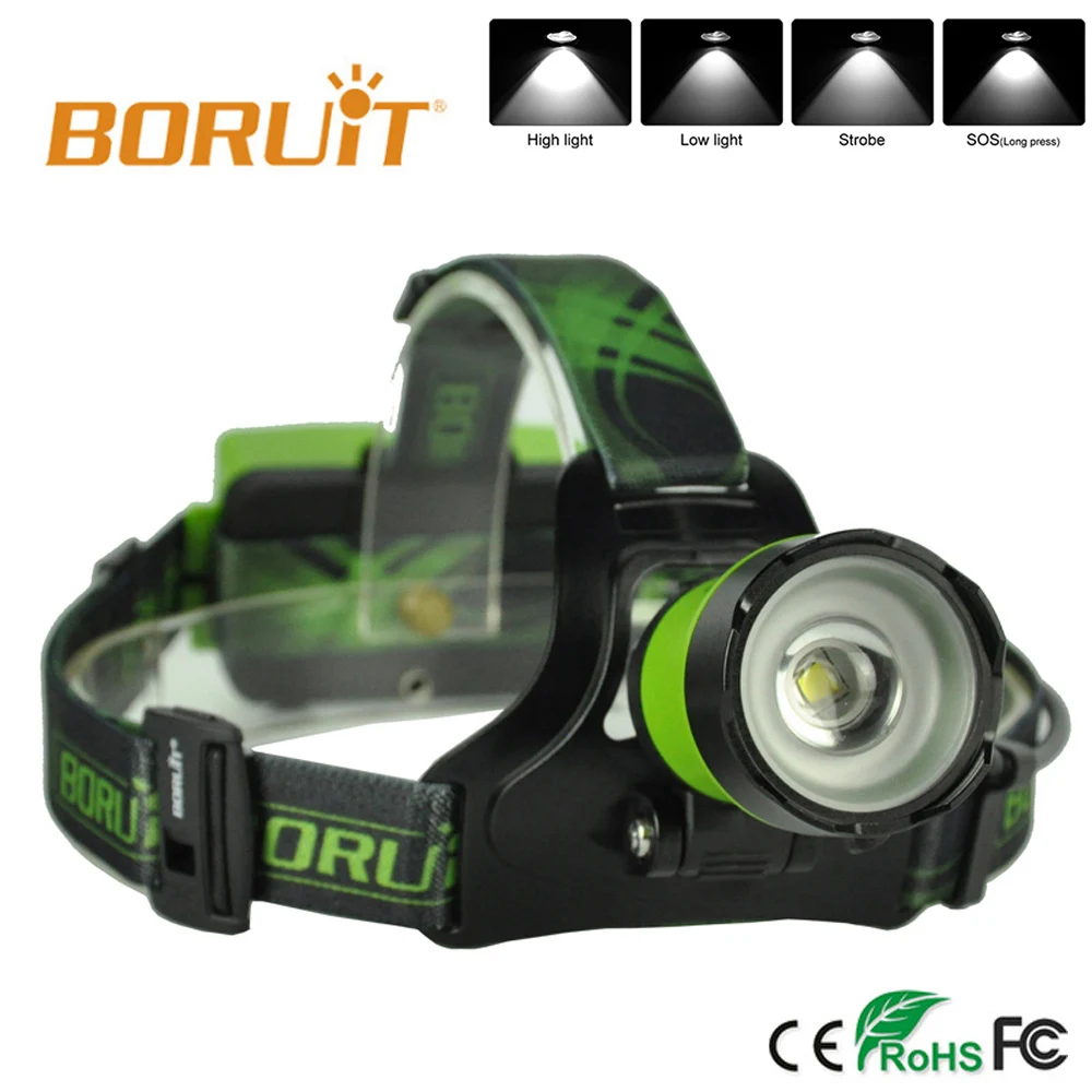 Boruit B13 светодиодный налобный фонарь перезаряжаемый масштабируемый