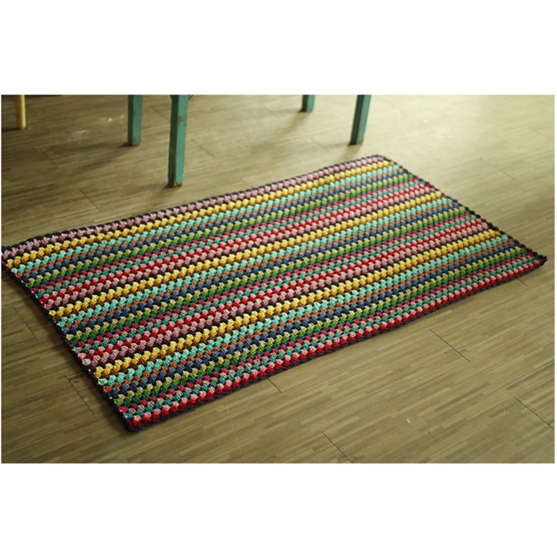 

Retro Handmade Crochet Woolen Portable Blanket DIY Table Placemat Kitchen Drink Table Cloth Crochet Scarf Shawl Film Props