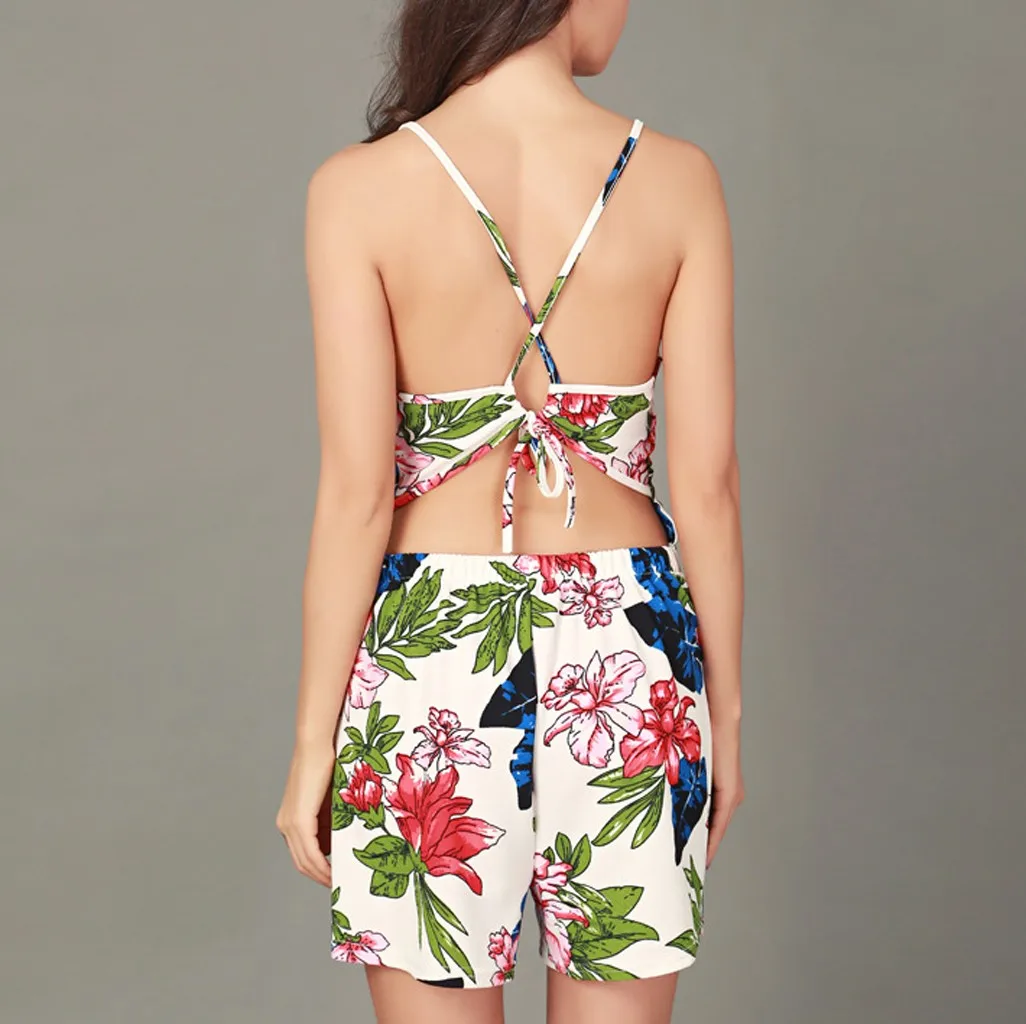 Женский модный прямой свободный топ с v образным вырезом мини комбинезон