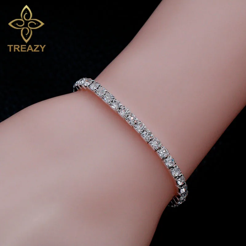 TREAZY Circle Crystal Bridesmaid Bridal Jewelry Sets Silver Color Rhinestone Wedding Necklace Earrings Bracelet for Women | Украшения и