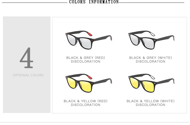 

Top Quality Polarized Photochromic Sunglasses with Case Women Square Sun Glasses Men Night Vision UV400 Driving Goggles Gift Set