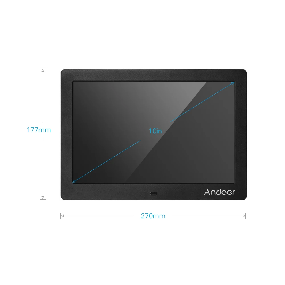 Andoer 10 дюймов цифровая фоторамка часы календарь MP3 MP4 видеоплеер высокого Разрешение с удаленным Управление черный США разъем