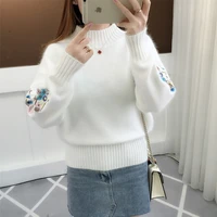new fashion 2022 women autumn winter embroidery cat brand sweater pullovers warm knitted sweaters pullover lady