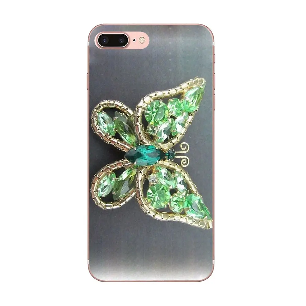 Мягкая защитная пленка из ТПУ для Apple iPhone 4 4S 5 5C 5S SE 6 6S 7 8 Plus X XS Max XR зеленые бабочки