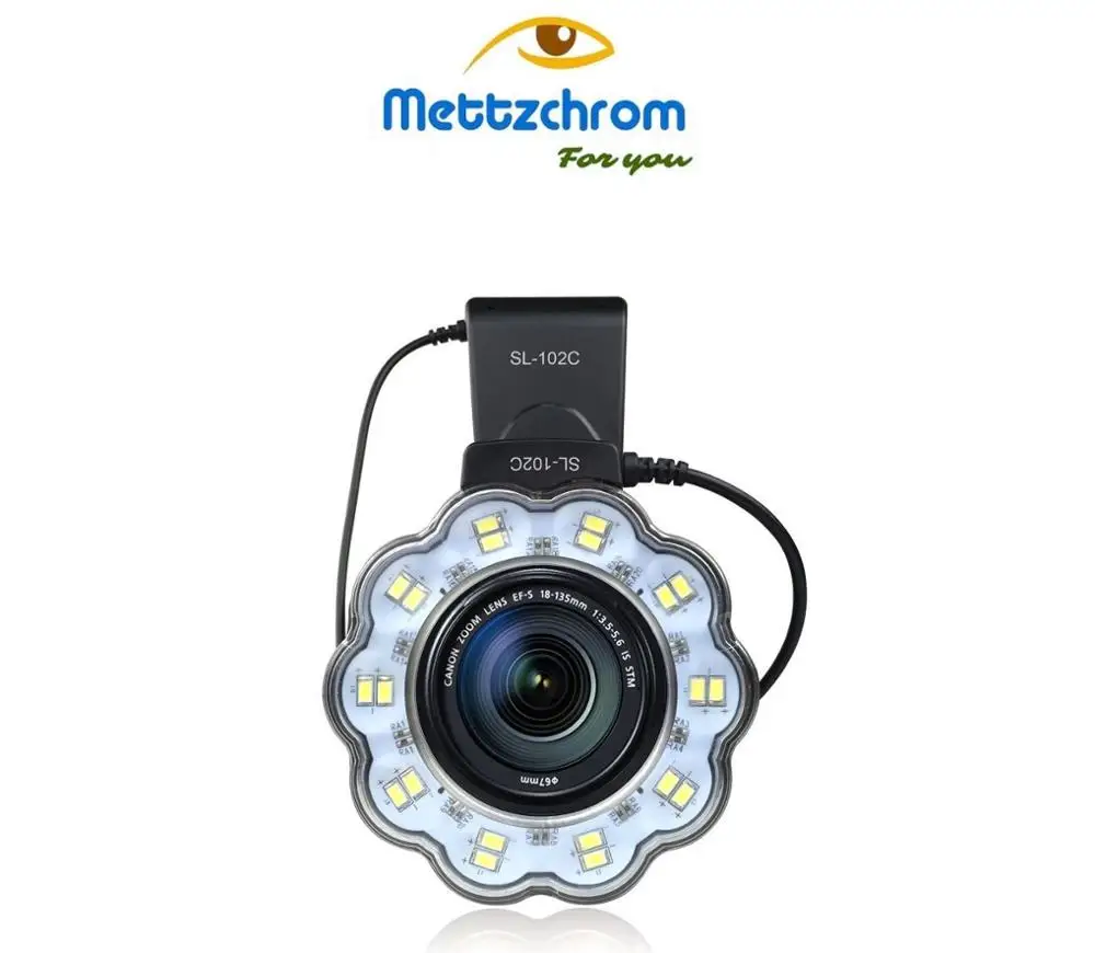 Mettzchrom led макрокольцо комплект вспышки с 8 кольцами адаптера для DSLR камеры Макро