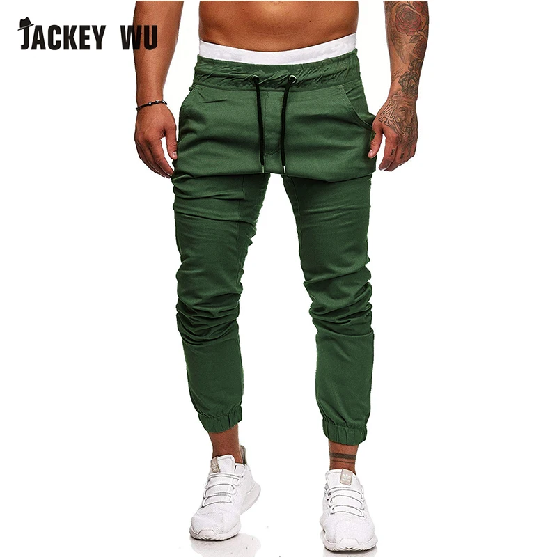 Бренд JACKEYWU мужские брюки 2019 модные с эластичной резинкой на талии для бега