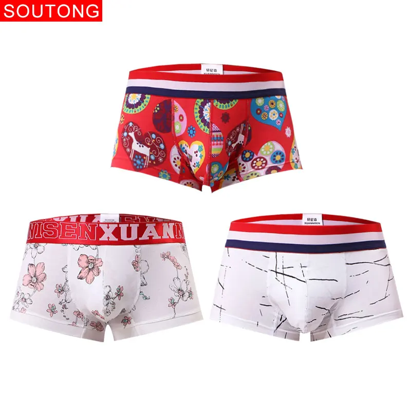Soutong 4 шт./партия, мужское нижнее белье, боксеры, хлопковые мягкие трусы, дышащие, Cueca, боксеры Para Hombre, сексуальные мужские трусы-боксеры, шорты, нижнее белье - Color: group 15