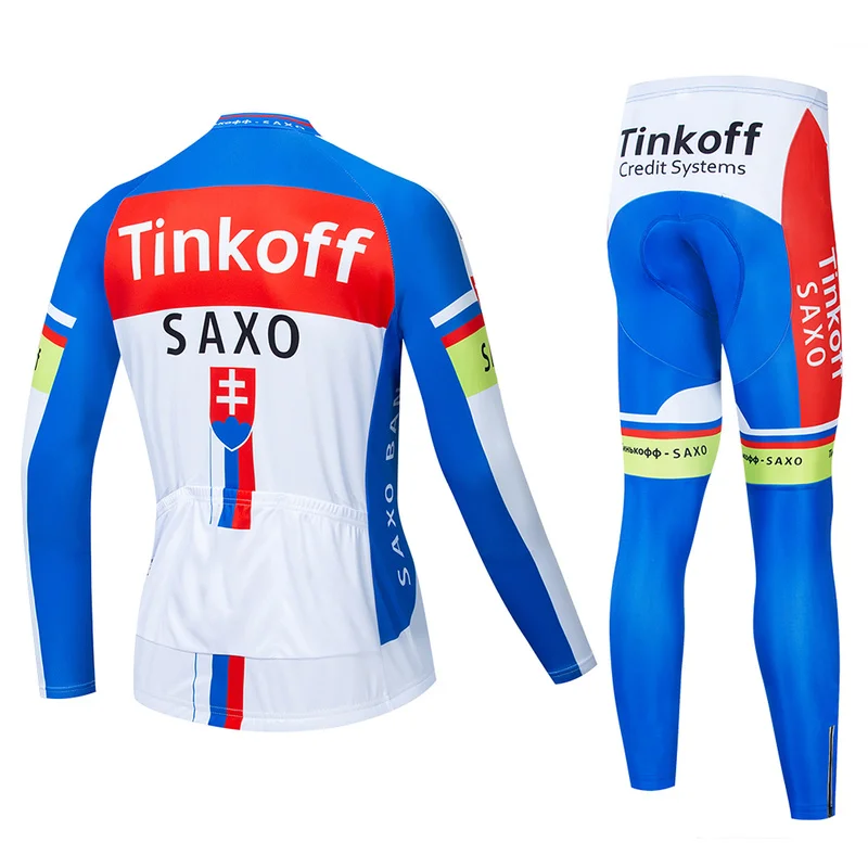 Saxo bank Tinkoff pro team длинный рукав Джерси велосипедная одежда гоночная Одежда MTB