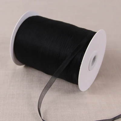 Black Chiffon Organza Ribbon Wedding Party Decoration Wrapping Christmas Gift New Year Decor DIY Material Hair Bow Fabric | Дом и сад