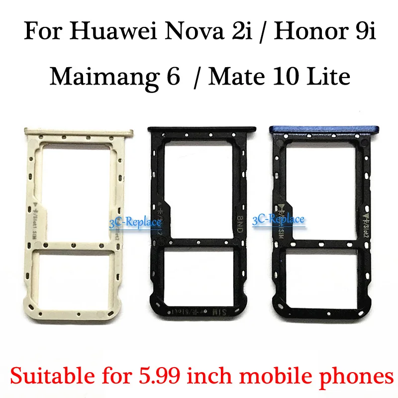 Для Huawei maimang 6 / Nova 2i Honor 9i Mate 10 Lite G10 Plus лоток для Sim карт Micro SD слот части адаптер