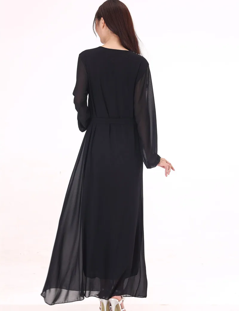 Hijab Gaun Sifon Baju Muslim Wanita Arab Gaun Plus Ukuran Abaya Jilbab Indonesia B30002