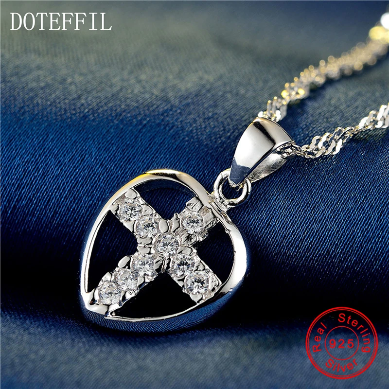 Женское ожерелье из серебра 925 пробы с подвеской крестом|brand jewelry|fashion jewelryjewelry brand |