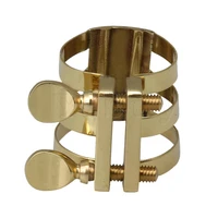 yibuy brass gold b type twin screw adjustment alto saxophone mouthpiece for plastic mouthpiece