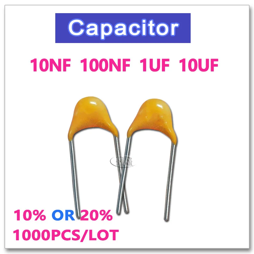 1000 шт./лот 10NF 100NF мкФ 10 103 104 105 106 50V 20% (M) 10% (K) монолитный конденсатор многослойный