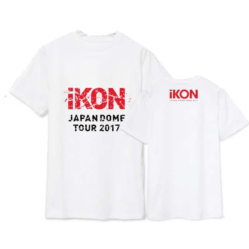 Kpop IKON JAPAN DOWE Тур альбом рубашки casual Повседневная хлопковая одежда футболка Топы с короткими рукавами футболка DX461