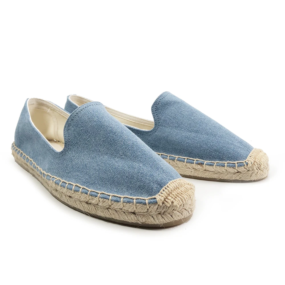 Женские эспадрильи светло голубого цвета из хлопчатобумажной ткани Новое