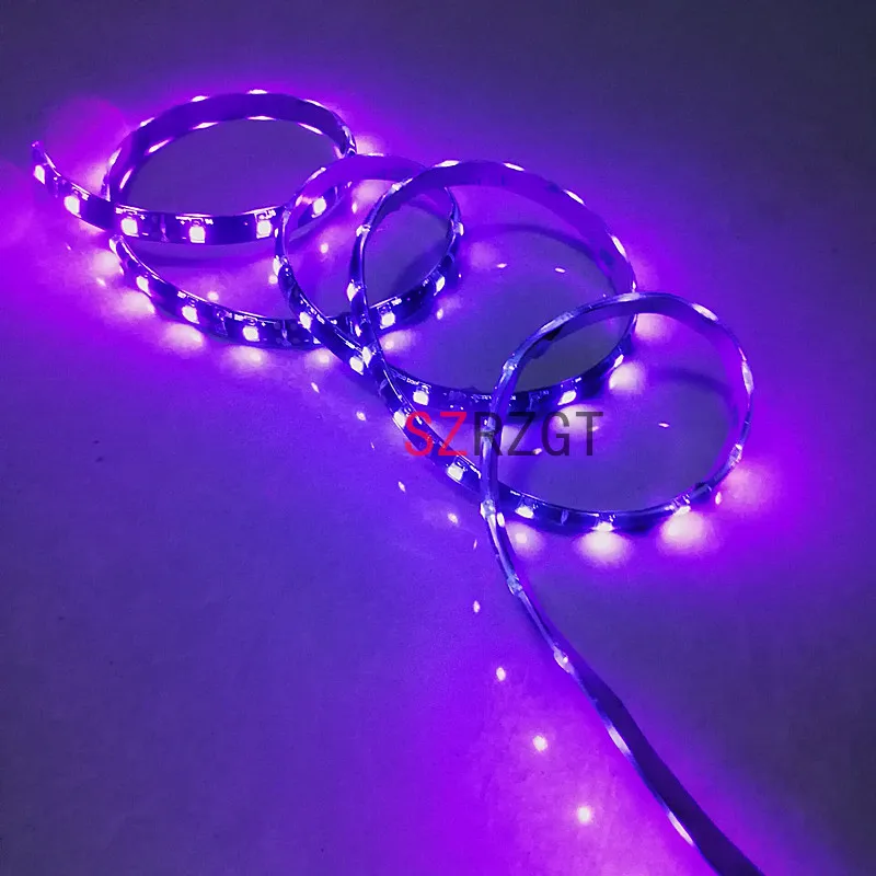 1 м черный PCB SMD 2835 UV гибкий Светодиодные ленты светильник 12В водить 60leds/m 395 405nm