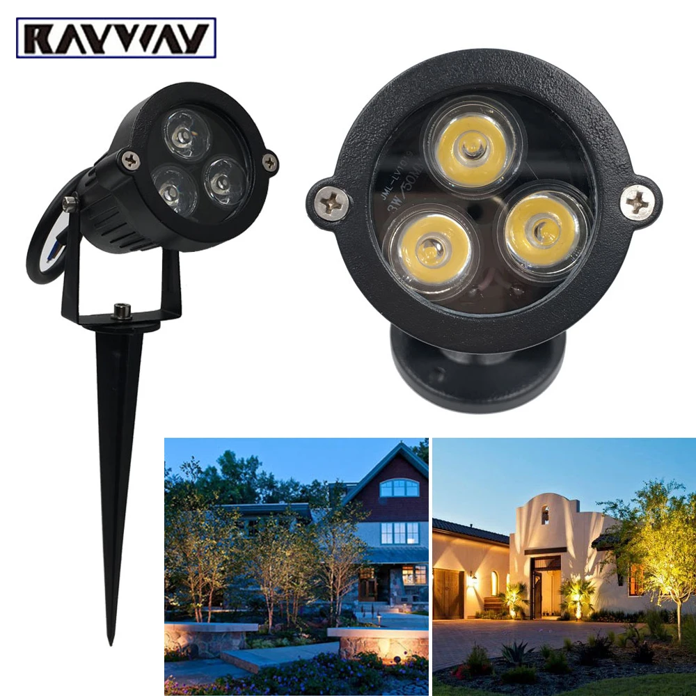 LED Garden Light Lawn Lamp Outdoor Landscape 3W LED Spike Light Waterproof DC 12V AC 220V Path Bulb Warm White Green Spot Lights