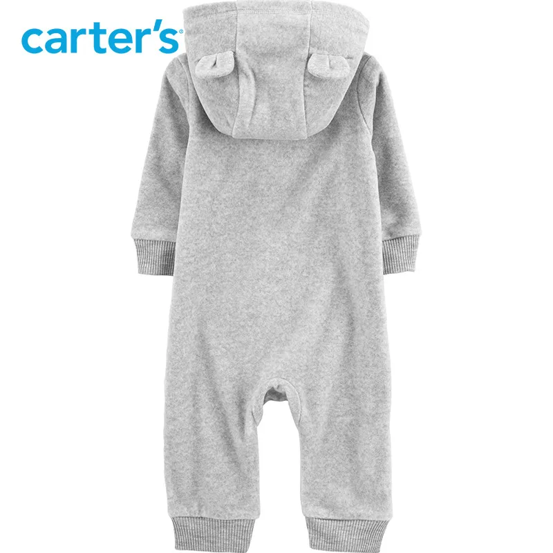 Carters baby комбинезон с капюшоном флисовые комбинезоны One-заплатки Одежда для