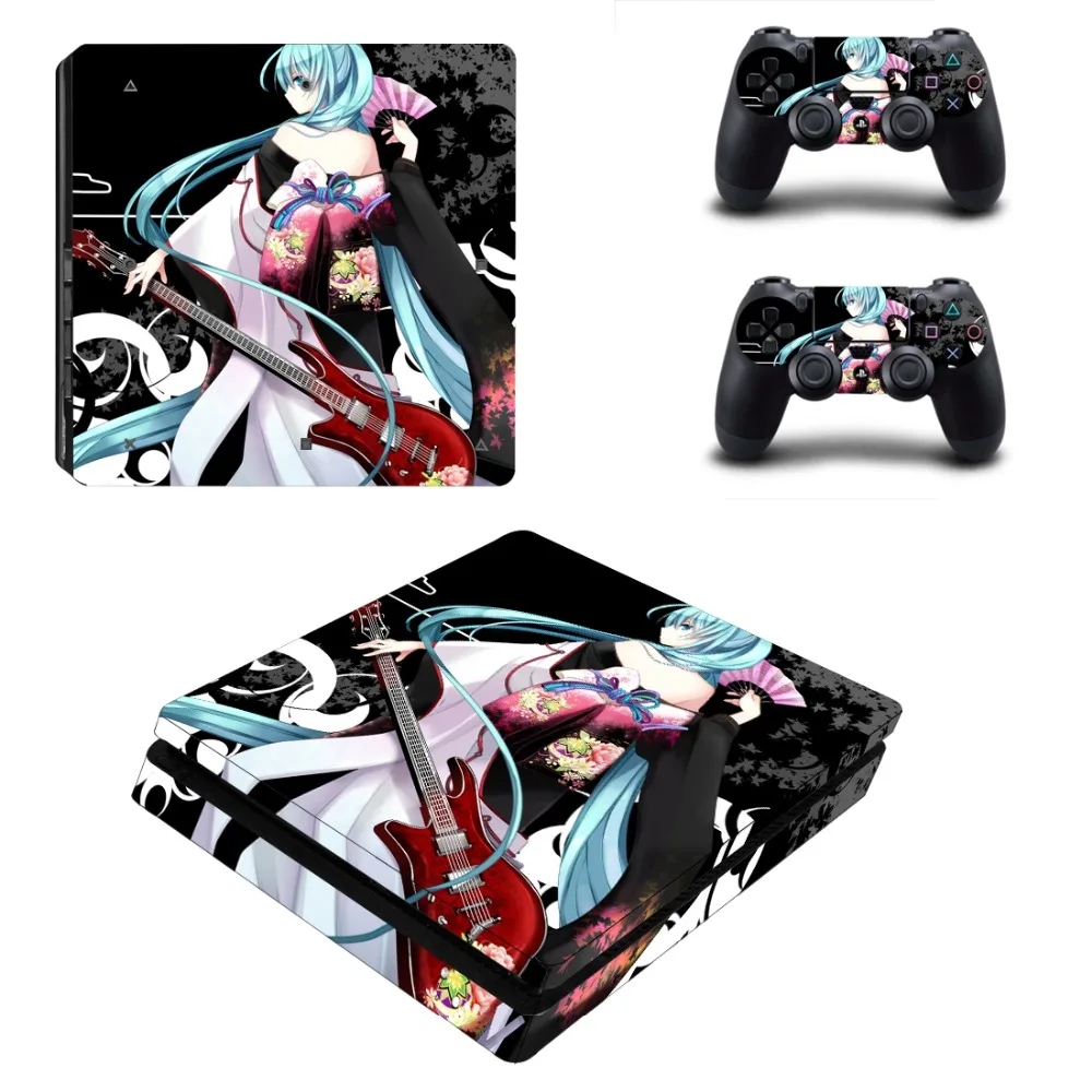 Виниловая наклейка с рисунком милой девушки Хацунэ Мику PS4 Slim Skin для консоли