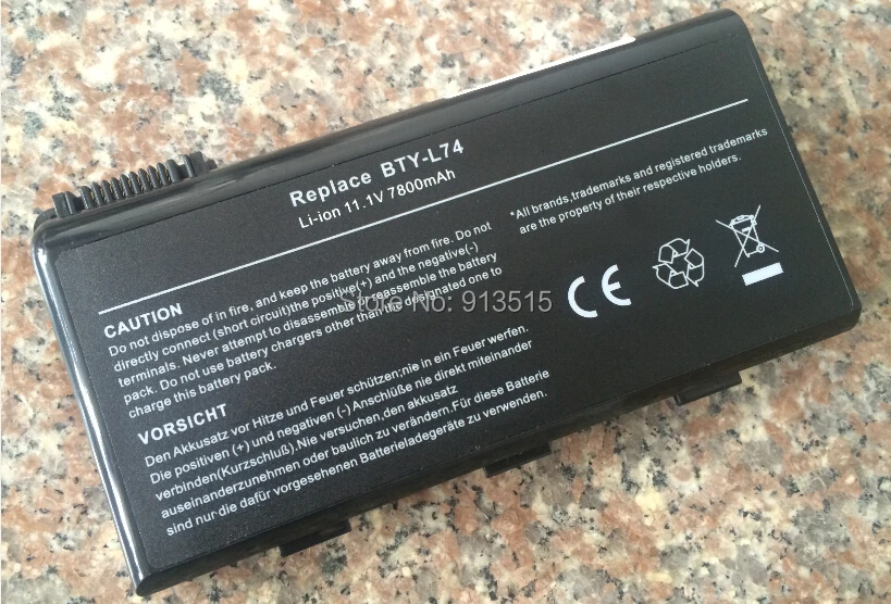 Аккумулятор для ноутбука MSI BTY L74 L75 7800 A5000 A6000 A6005 MS 1682 CR500 CR700 C61M32 HDSB CX700 010EU S9N 2062210 M47