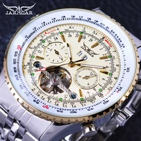 jaragar aviator series military scale yellow elegant dial tourbillon design mens watches top brand luxury automatic wrist watch